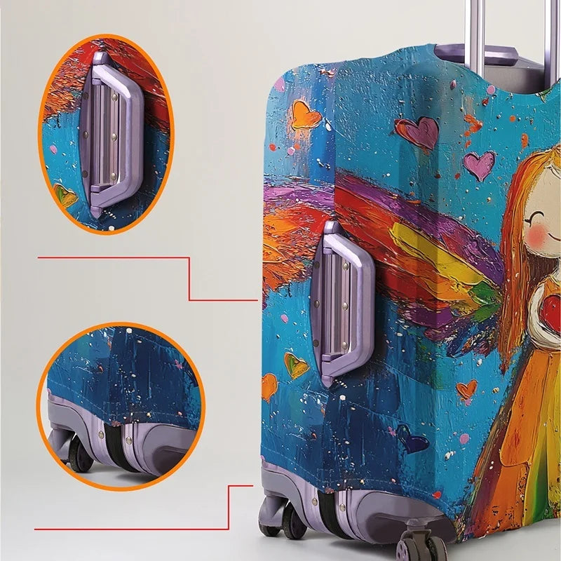 Angel pattern luggage protection cover, suitable for 18-32 inch luggage covers, luggage handle gloves, travel accessories