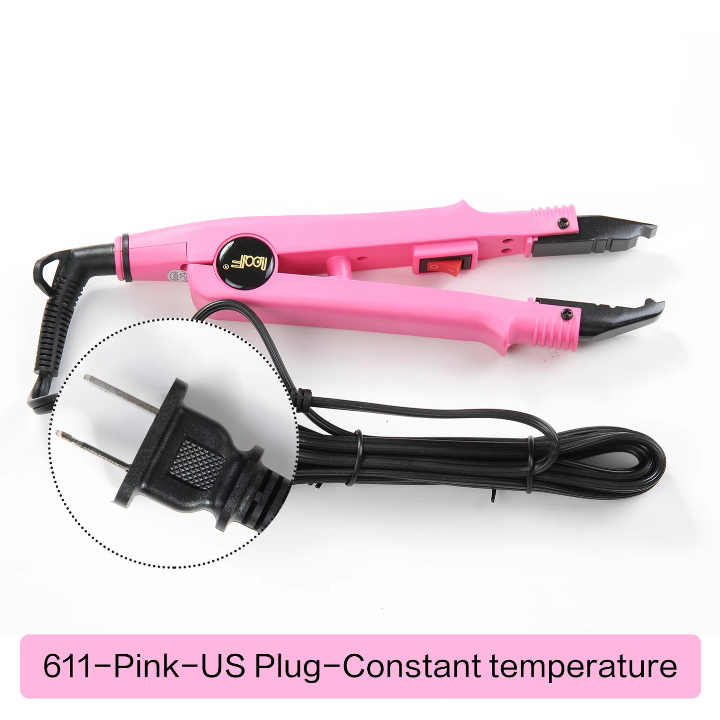 Ferramenta profissional de extensão de cabelo, conector de ferro de calor de fusão, ferramenta de fusão de temperatura ajustável, plugue reino unido/eua/ue
