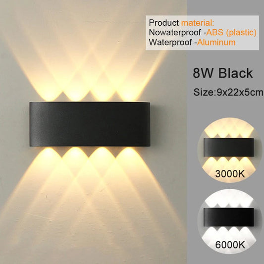 Apliques de pared LED modernos para interiores y exteriores, luces blancas de montaje en pared para sala de estar, pasillo, dormitorio, decoración