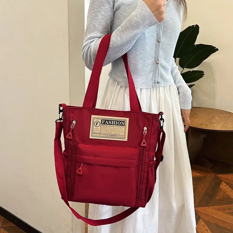 Student Makeup Tote Bag Korean Version Color Blocked Crossbody Bag Women's Fashionable Nylon Single Shoulder Handbag