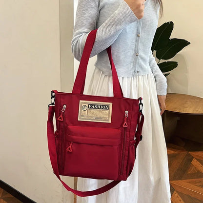 Student Makeup Tote Bag Korean Version Color Blocked Crossbody Bag Women's Fashionable Nylon Single Shoulder Handbag