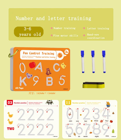 Tracing Workbook Montessori Books 48 Page Pen Control Training Early Childhood Exercise Book Reusable Calligraphy Copybook