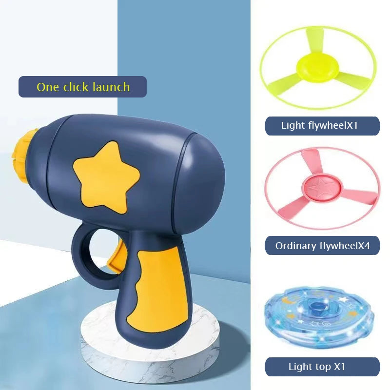 Puppy Cat Toys Flywheel Pistol Frisbee Gyro Top Pet Entertainment Production Funny Shoot Off Produto Dog Training Accessoriess