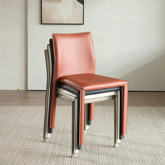 Stackable Household Dining Chairs Italian Style Minimalism Light Luxury Dining Chairs Makeup Backrest Chair Home Furniture
