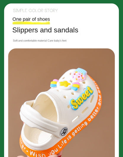 Children's Sandals and Slippers Cartoon Soft Sole Anti Slip Children's Shoes Girls' Indoor Home Shoes Boys' Sandals  Kids Shoes