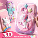 3D Pencil Case EVA Stationery Box School Supplies Pink Unicorn Pen Bag Ruler Storage Eraser Holder Pouch Rabbit Organizer INS A