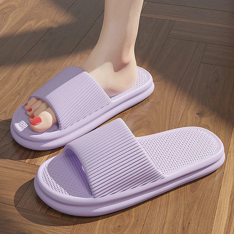 Fashion Men's Women's Sandals Anti-Slip Wear-Resistant EVA Thick Sole Comfortable Home Slippers Bathroom Bath Flip-Flops