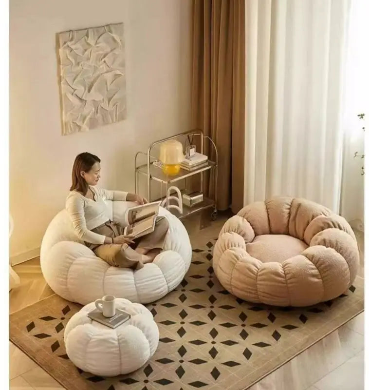 Lazy sofa, small sofa for lying down and sleeping, bedroom balcony leisure chair, cream style lazy chair, tatami chair