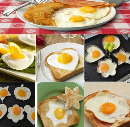 Nuevo molde de acero inoxidable para huevos fritos, forma de corazón, para hacer panqueques, para el desayuno, para hornear tortillas, herramientas de cocina, accesorios de cocina, gadget