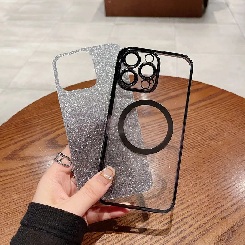 Glitter Plating Magnetic Ring Phone Case For Xiaomi Mi 14 15 Ultra 13 12 11 10T Lite 11T 12T 13T 14T Pro 11i 11X 12X Soft Cover