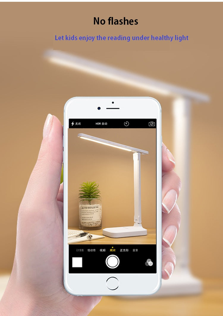 6000mAh Chargeable LED Table Lamp USB 3 Color Stepless Dimmable Desk Lamp Touch Foldable Eye Protection Reading Night Light