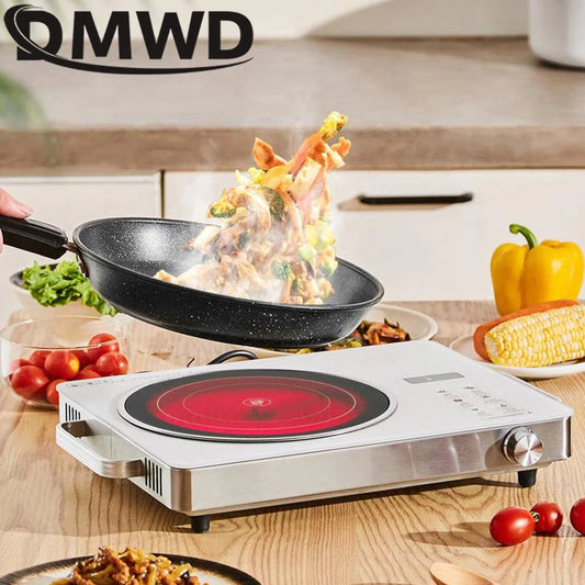 Cocina de inducción eléctrica doméstica de 3500 W, horno de calentamiento infrarrojo, olla caliente inteligente, placa de inducción de cerámica.