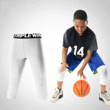 Kids Boy Girl Capri Running Tights Pant Children Basketball Football Soccer Fitness Exercise Sport 3/4 Cropped Legging Shorts J8