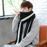 Fashion Winter Men's Knitted Scarf Warm Neckerchief Patchwork Striped Scarves Soft Long Casual Male Bufanda Pashmina Shawl