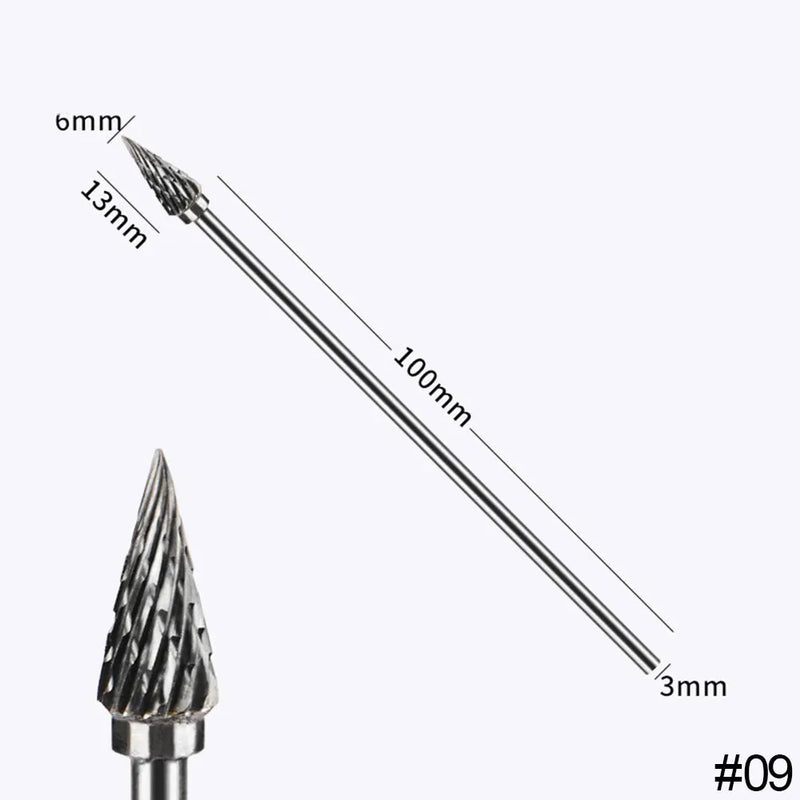 Extra Long 100mm Rotary Rasp File Carving Grinder Abrasive Tools Carbide Burr Alloy Bits Milling Cutter Drill For Metal Wook