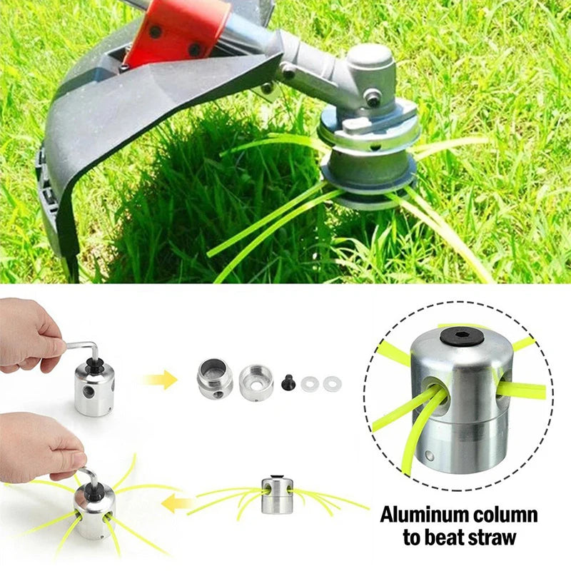 Universal Aluminum Trimmer Head with Four Trimmer Lines for Brush Cutter Grass Trimmer