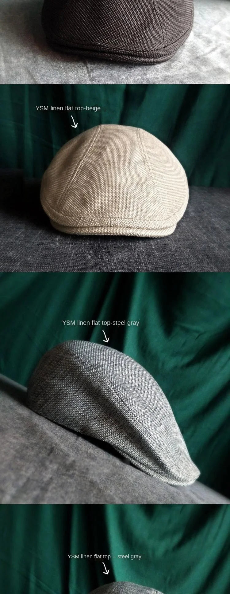 Men's Cap Classic Vintage Breathable Beret Hat for Men Visor French Artist Beanies Designer Cotton and Lined British Berets Hat