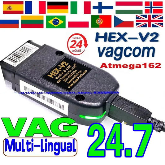 2025 VCDS VAGCOM Interface VCDSCAN HEX V2 Update 24.7 FOR VW For AUDI Skoda Seat Multi-Language Car Autocom Diagnostics Tools