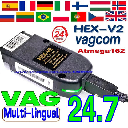 2025 VCDS VAGCOM Interface VCDSCAN HEX V2 Update 24.7 FOR VW For AUDI Skoda Seat Multi-Language Car Autocom Diagnostics Tools