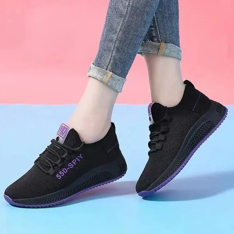 New leisure sports shoes for women in foreign trade, mesh breathable Korean style trendy shoes