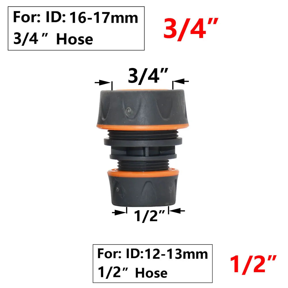 Conector rápido para manguera de jardín, acoplador de tubería de 1/2, 3/4 y 1 pulgada, conector de agua de parada, junta de reparación de 16/20/32 mm, accesorio para sistema de riego