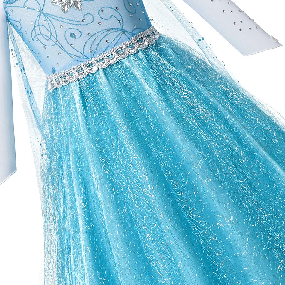 Fantasia de Verão das Rainhas Elsa e Anna – Vestido de Princesa para Meninas e Crianças Pequenas – Ideal para Halloween, Cosplay e Festas (Para 2 a 10 Anos)
