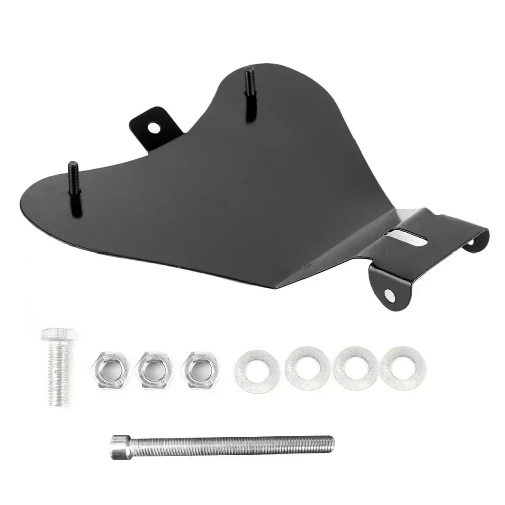 Motorcycle Universal Brown PU Solo Driver Seat Springs Bracket Mount Kit For Harley Honda Yamaha Suzuki Indian Triumph BMW ATV