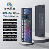 Teclado mecánico inalámbrico SKYLOONG GK104 Pro de tamaño completo con 3 modos, pantalla 2.0, 3 perillas, interruptor silencioso intercambiable en caliente, teclas PBT