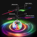 LED Light Suspension Crystal Ball Infrared Induction RC Gesture Control Colorful Glowing Toys Unique Gift for Kids