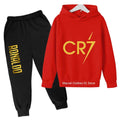 2024 Cristiano Ronaldo CR7 Cosplay Costumes Kids Football Idol Hoodie Set Pants Kids Boys High Quality Tops Girls Clothing Sets