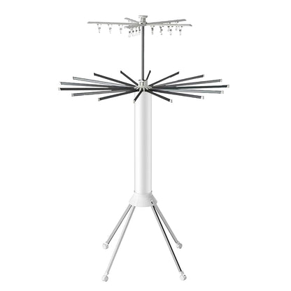 1/2 Layer Foldable Cylinder Drying Rack with Wheels Octopus Retractable clothes Drying Rack with 16 Clothes Drying Rod and Clips