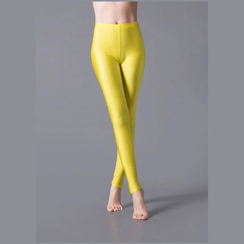 Leggings ajustados de alta elasticidad, pantalones pitillo ajustados de talla grande, pantalones brillantes, pantalones de yoga para mujer, leggings ajustados sexis y agradables para la piel. 