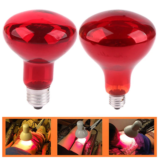 Bombilla de fisioterapia infrarroja de 100 W y 150 W, lámpara roja de terapia de calor para cuerpo, dolor de cuello, artritis, relajación muscular y articular, alivio del dolor.