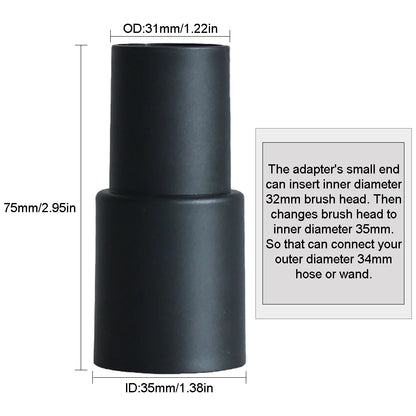 Boquilla de aspiradora universal con cabezal de cepillo de succión para aspiradoras de 32 mm, 35 mm, 1 1/4 pulg. y 1 3/8 pulg., accesorio para rincones de cama y sofá.