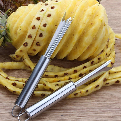 Descascador abacaxi aço inoxidável, removedor frutas, cortador olhos, ferramentas cozinha