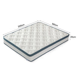 Tribesigns mattress 140x200 cm Height 25 cm Pocket spring Core mattress Medium Hardness H3 7-Zone Orthopedic mattress