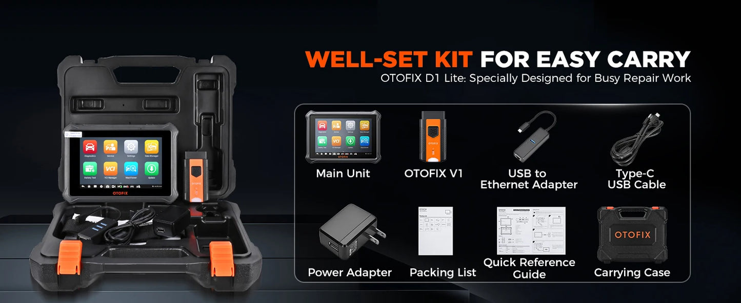 Escáner OBD2 automotriz OTOFIX D1 Lite, actualización de 2 años, control bidireccional, herramienta de escaneo de diagnóstico de todos los sistemas FCA SGW CAN FD y DoIP