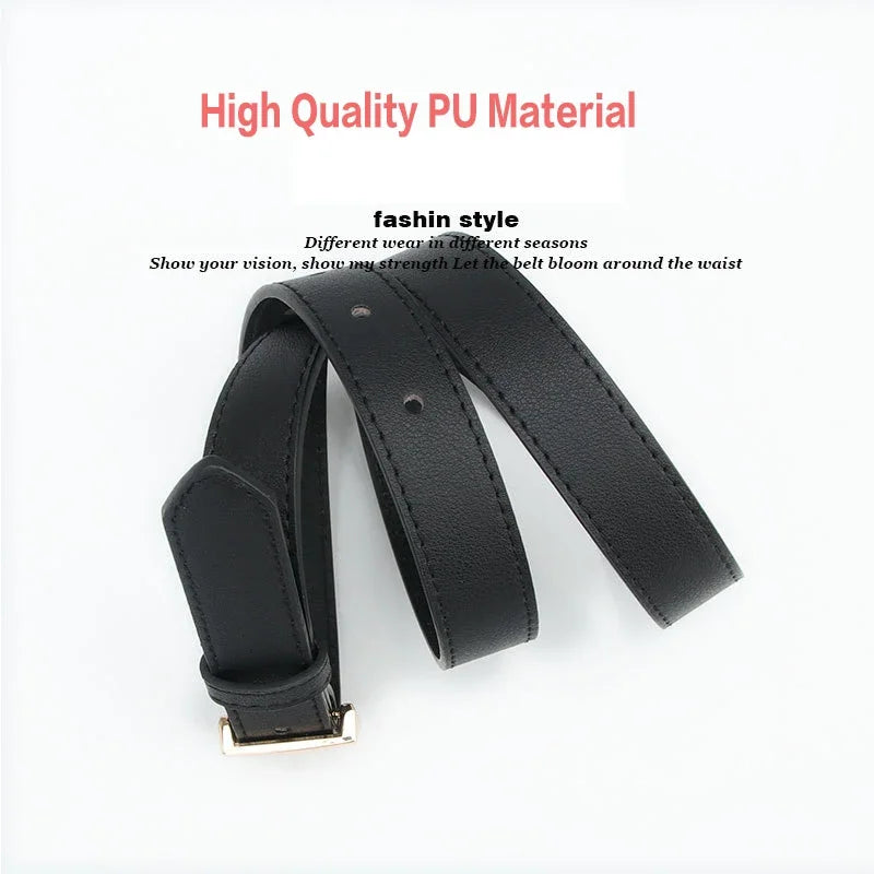 Women's Belt Fashion Pin Buckle Thin Belt Genuine Luxury Soft Belt Women With Cargo Pants Jeans Windproof Belt PU Leather Belt