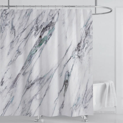 Marble Waterproof Shower Curtain Waterproof Shower Curtain for Bathroom Decor Printed Washable Shower Curtain with Hooks