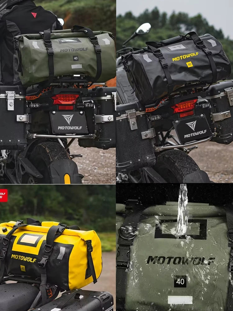 Motorcycle Waterproof Tail Bag Travel Outdoor Dry Luggage Roll Pack Bag 20 /40/66 Motorbike Luggage Backpack Motorcycle Seat Bag