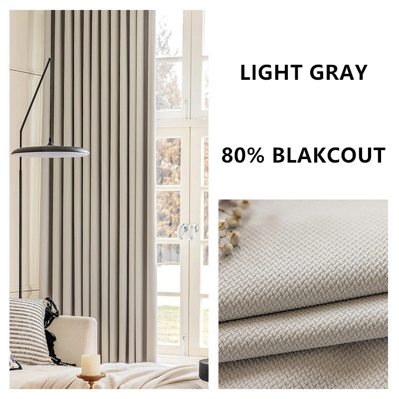 310cm Height Custom Made Thickened Solid Color Double-Sided Jacquard 80%-90% Blackout Living Room Curtains Bedroom Curtains