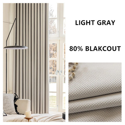 310cm Height Custom Made Thickened Solid Color Double-Sided Jacquard 80%-90% Blackout Living Room Curtains Bedroom Curtains