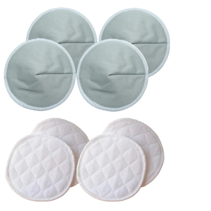 Discos absorbentes reutilizables para lactancia materna, 2 estilos, 4 pares, 3 capas, lavables, suaves, de fibra de bambú, accesorios para sujetador posparto.