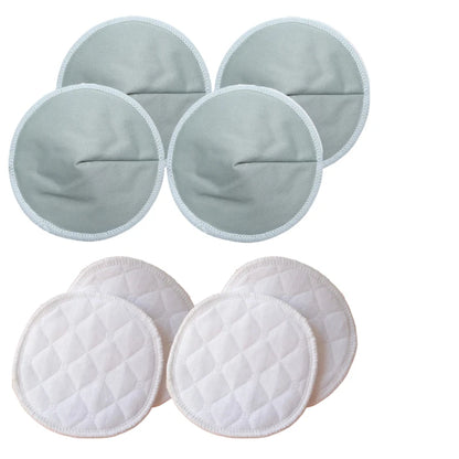 Discos absorbentes reutilizables para lactancia materna, 2 estilos, 4 pares, 3 capas, lavables, suaves, de fibra de bambú, accesorios para sujetador posparto.