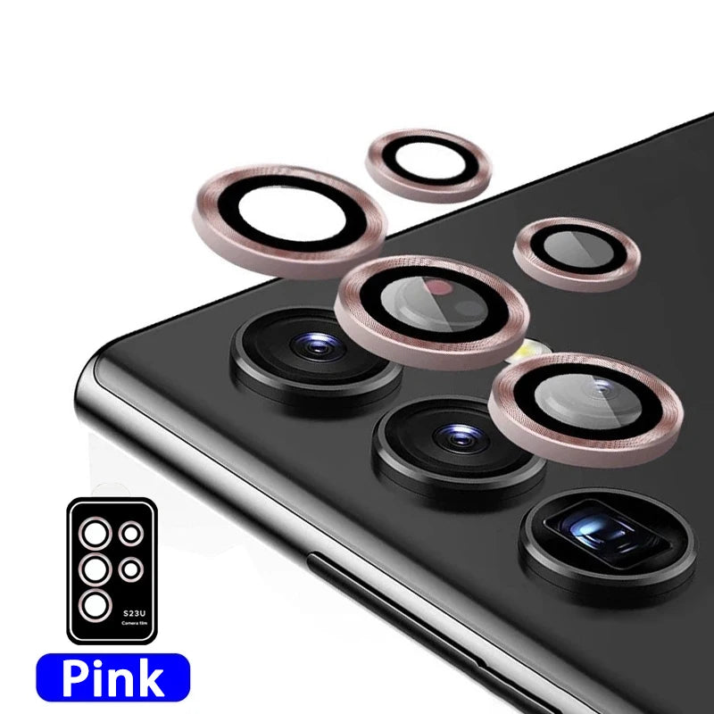 Metal Lens Ring Glass For Samsung Galaxy S24 S23 S22 Ultra Plus Z Flip Fold 6 Camera Protection Cover Tempered Glass Accessories