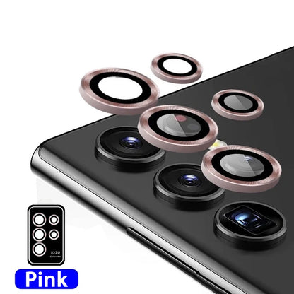 Metal Lens Ring Glass For Samsung Galaxy S24 S23 S22 Ultra Plus Z Flip Fold 6 Camera Protection Cover Tempered Glass Accessories