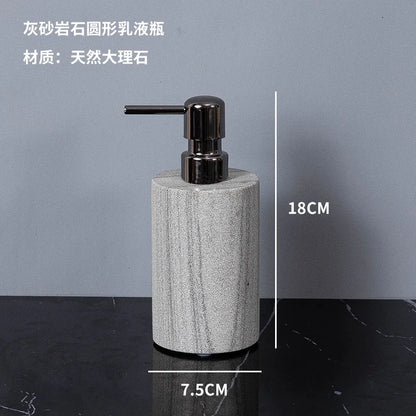Nordic natural grey marble bathroom accessories Soap dispenser cotton swab jar tissue box soap dish tray bathroom decoration
