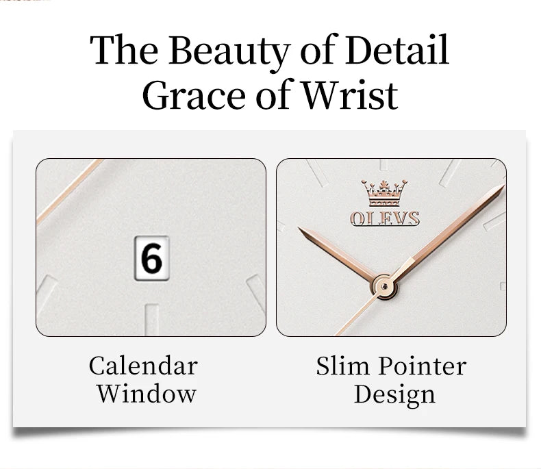 OLEVS Luxury Fashion Watch for Women Stainless Steel Waterproof Quartz Ladies Wristwatch Original Simple Elegant Women's Watches
