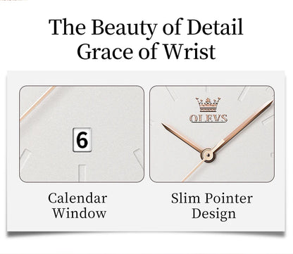 OLEVS Luxury Fashion Watch for Women Stainless Steel Waterproof Quartz Ladies Wristwatch Original Simple Elegant Women's Watches