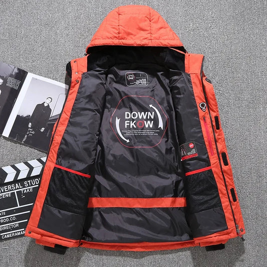 Nuevas chaquetas acolchadas informales con capucha de invierno para hombre, abrigos de plumón de pato blanco de alta calidad para exteriores, resistentes al viento, cálidas, parkas de invierno, talla 5